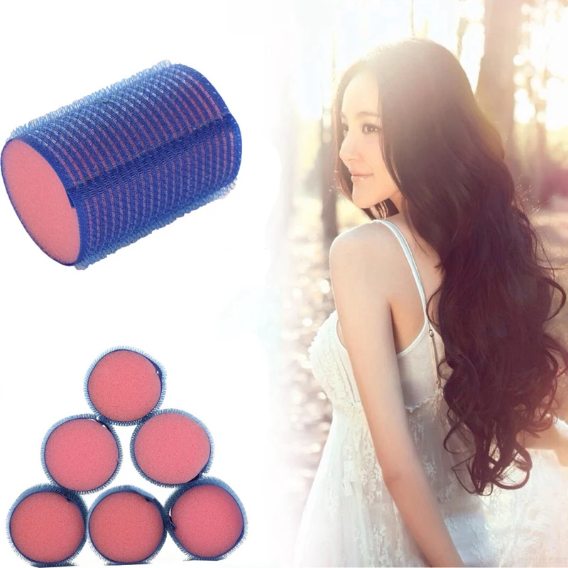 

18Pcs/Set 42mmx60mm Plastic Self Adhesive Sponge Hair Curlers Curling Magic Rollers Hairdressing DIY Design Tools Kit
