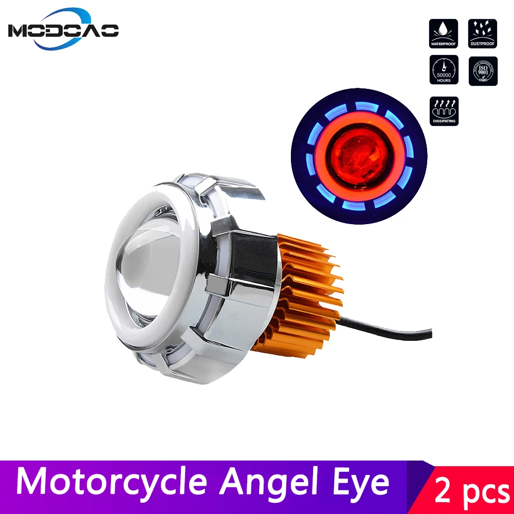 Фара для мотоцикла Angel Eye Devil Eyes Halo кольцевая светодиодная фара мини проектор 6000K