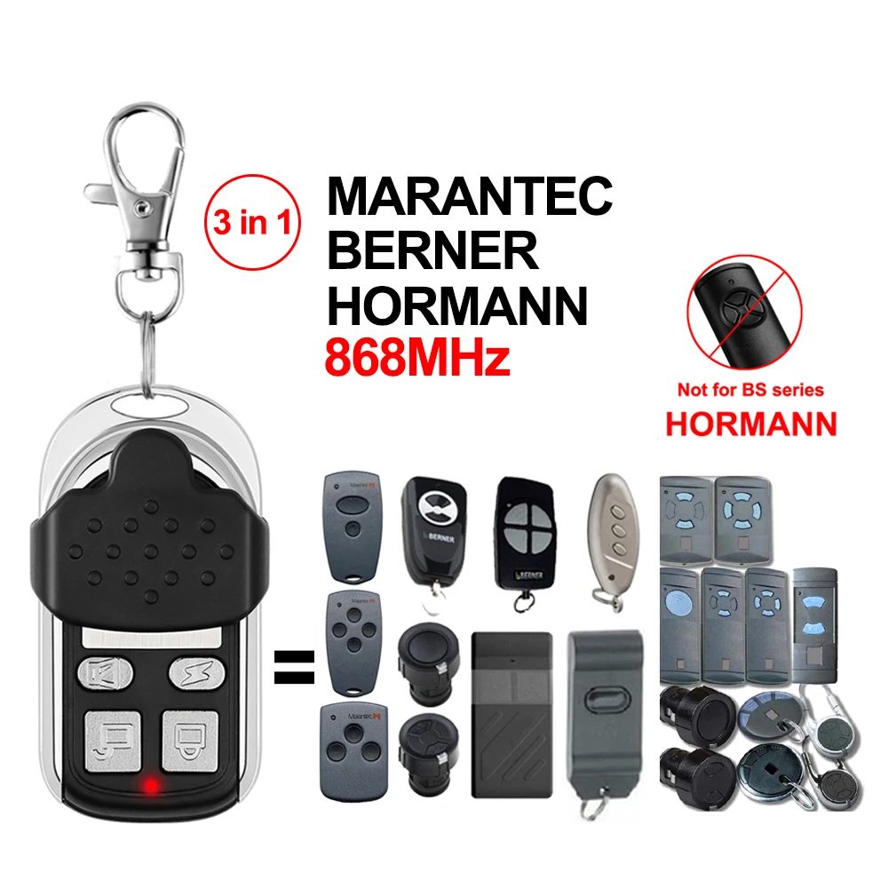 

3 в 1 Marantec 868 МГц D302 клон дистанционного управления гаражом HORMAN HSE2 HSM2 HSM 4 дубликатор для BERNER BHS110 BHS121 868,35 МГц