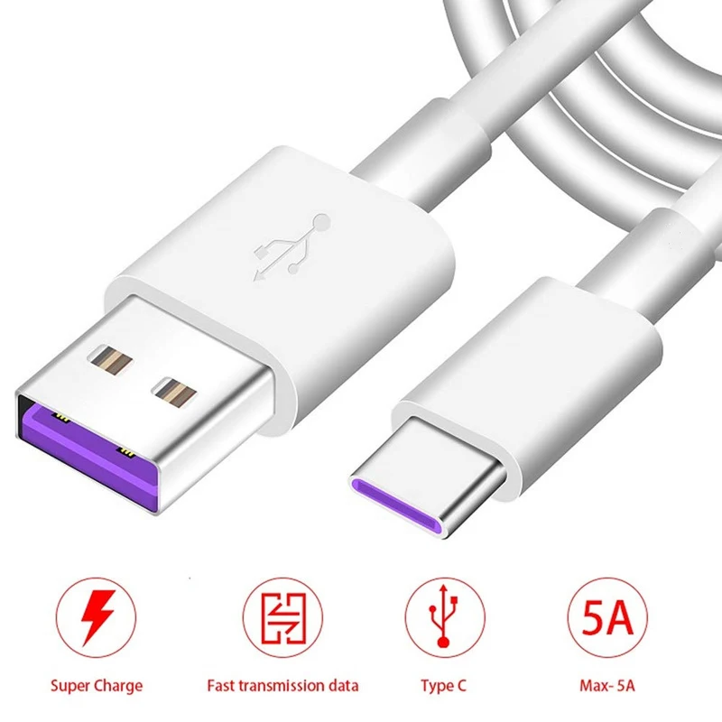 

5A Quick Charge Type C USB Cable For Xiaomi Mi 9 10 Pro A3 8 9 Lite Redmi 8A 9A 9C OPPO A52 A72 A92 Reno 2 2Z 3 4 Pro Data Cable