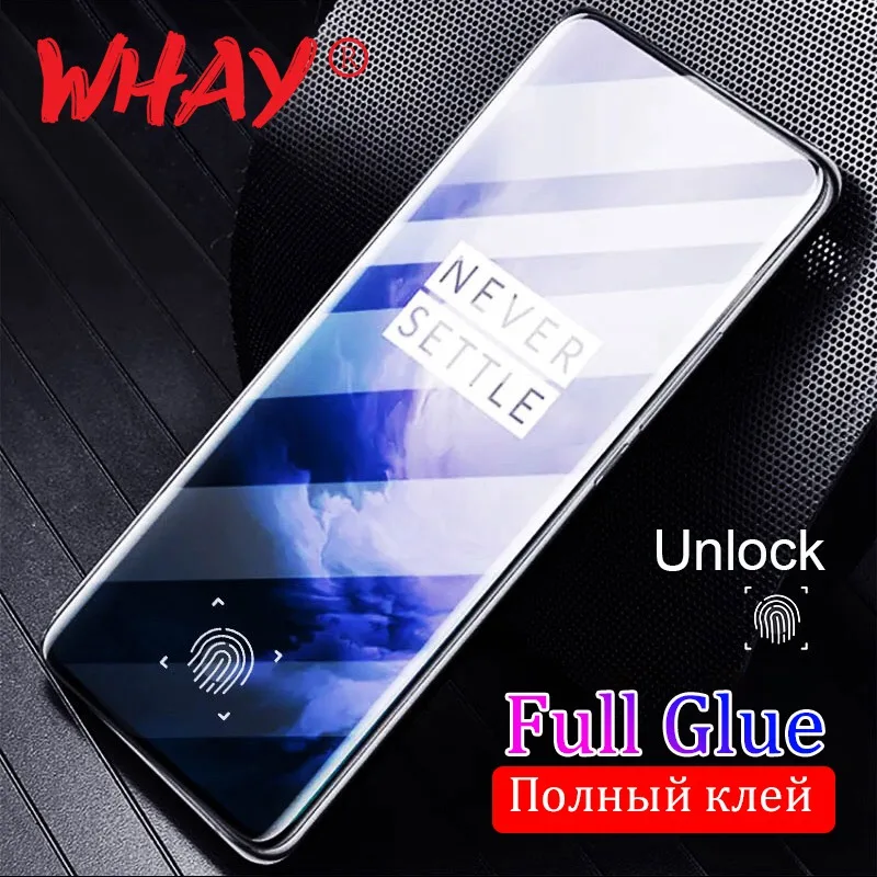 Закаленное стекло для Oneplus 7T Pro One Plus 7 1 с полным клеем изогнутое Защитное полное