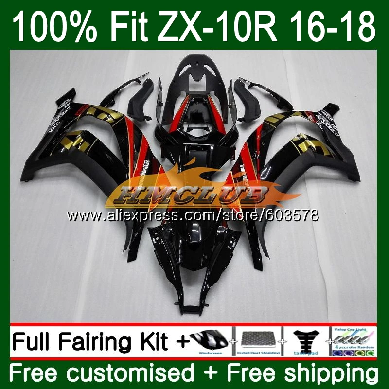 

Инъекция для KAWASAKI ZX-10R 1000CC ZX10R 16 17 18 120CL.3 ZX1000 ZX 1000 ZX 10 R 10R 2016 2017 2018 красный черный OEM обтекатель