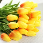 Искусственные тюльпаны Искусственные цветы искусственная кожа мини тюльпан цветы искусственные букеты для вечерние дома свадебное украшение дешево