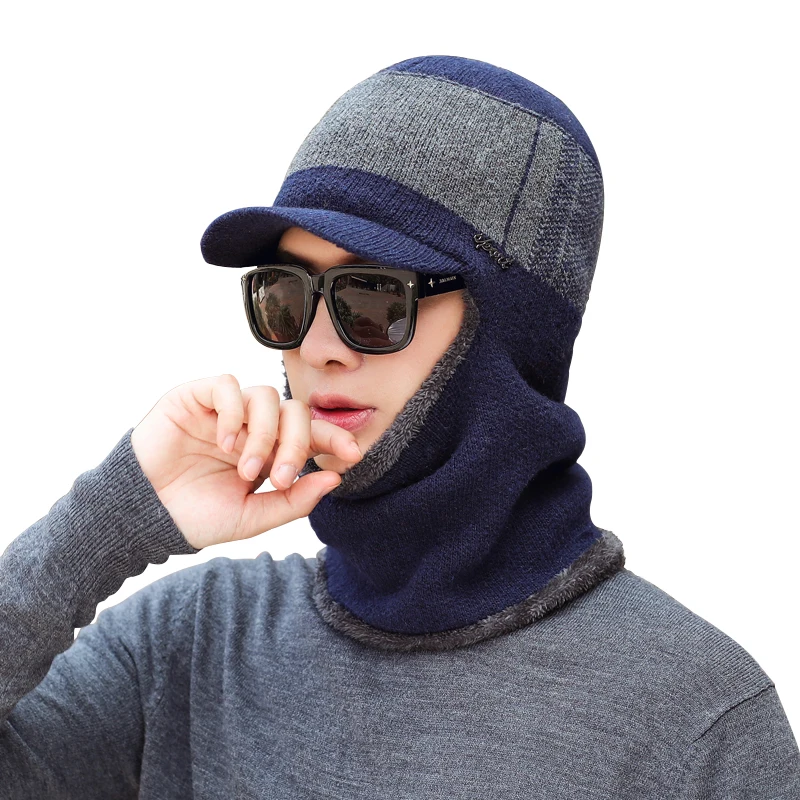 COKK вязаная шапка шарф Зимний Skullies Beanies Зимние шапки для мужчин и женщин ветрозащитные теплые бархатные утолщенные модные шапки стрейч шапки