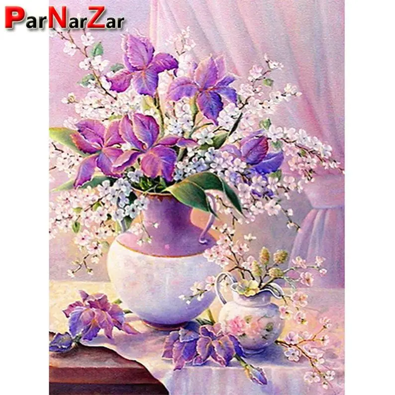 Картина из квадратных/круглых страз parnarзар алмазная 5d Вышивка с цветами стразы