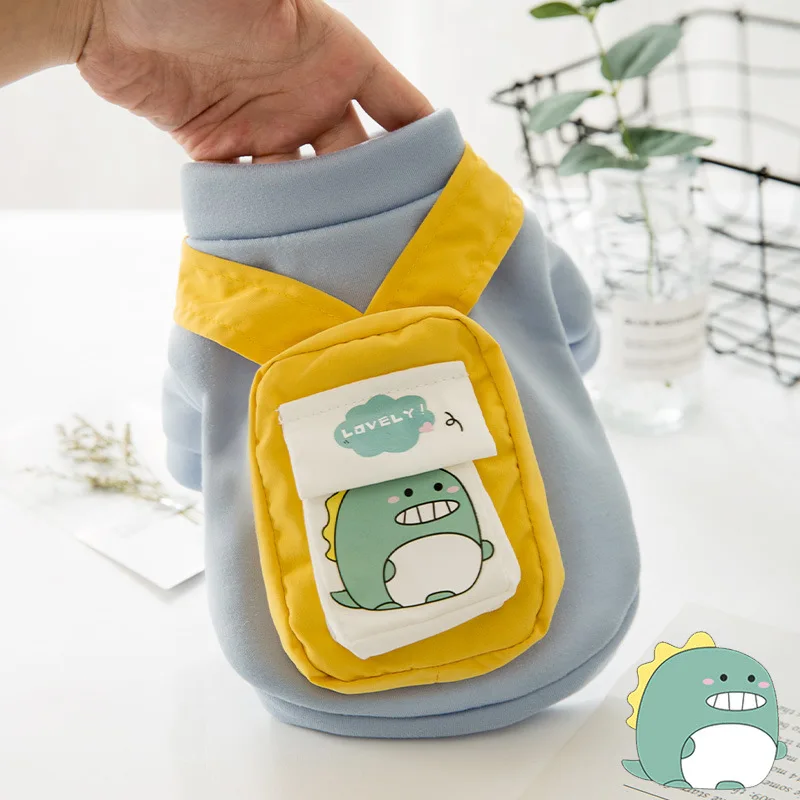 

Three-dimensional Backpack Sweater Spring and Autumn Teddy Pet Dog Clothes Small Dog Bear Bomei Cat Clothes Summer