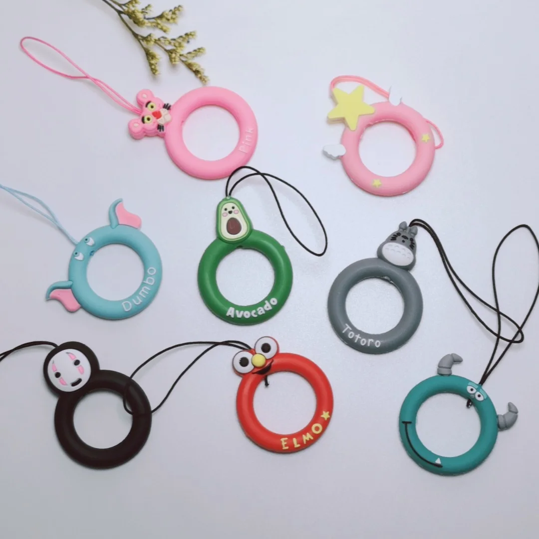 Милый мультяшный силиконовый ремешок для ключей телефонов airpods iPhone 11 брелок