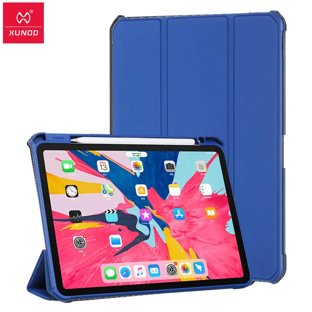 

For Ipad Pro 11 2018 Case 11inch Leather Cover Protective Shell Thin Magnetic Dropproof Tablet Case Blue Pink Black