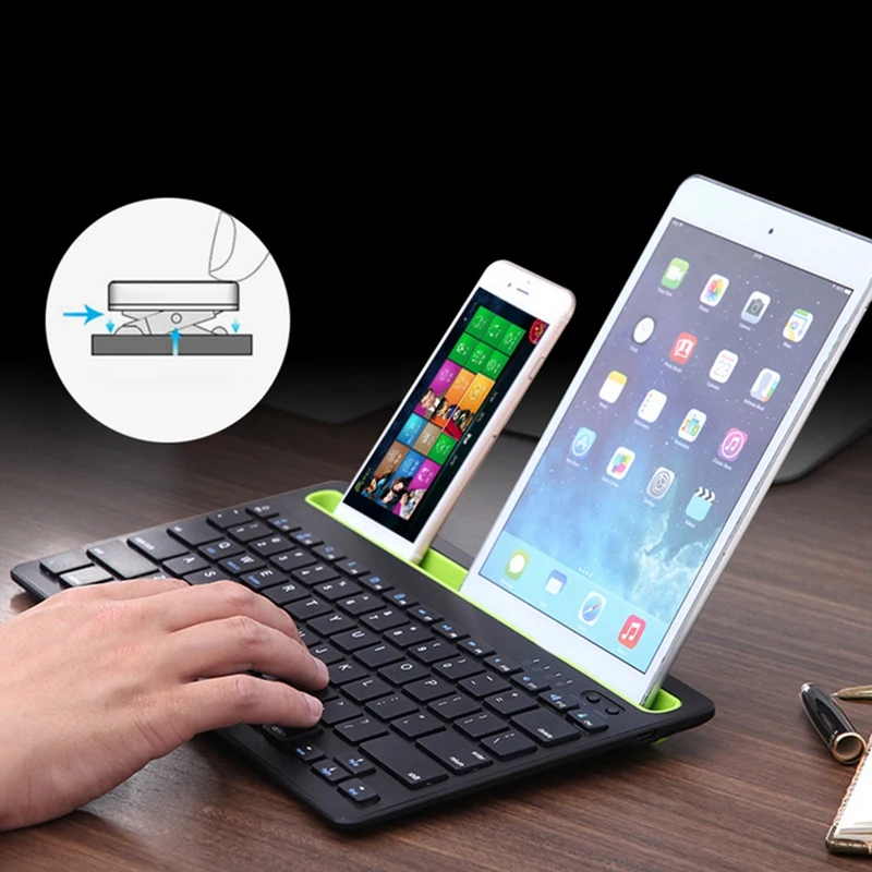 

Wireless Bluetooth Keyboard Dual Channel Card Slot Bluetooth Keyboard for Phone and Tablet for Android and IOS