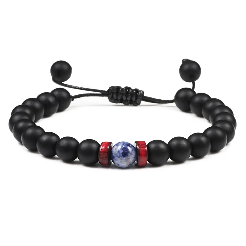 8 мм матовый каменный браслет мужские лунные бусы тибетские талисманы Будда