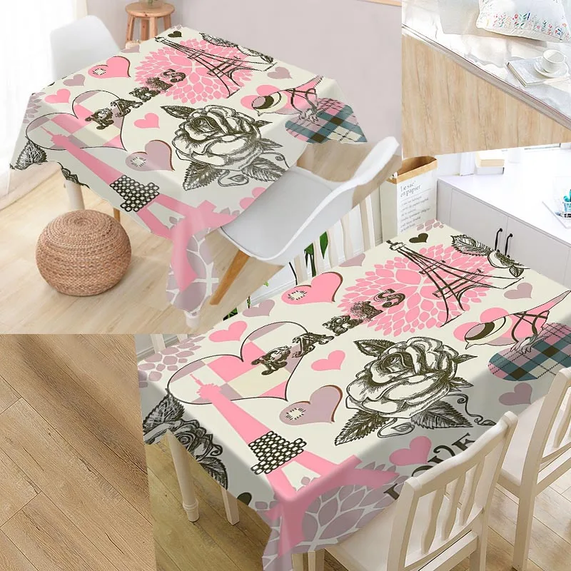 

Best Cartoon Birds Custom Table Cloth Rectangular Oxford Print Waterproof Oilproof Square Table Cover Party Tablecloth