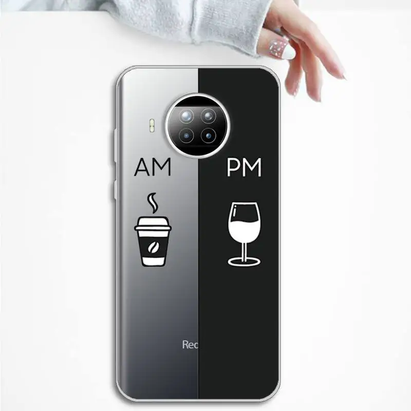

Coffee Wine Cup Phone Cases Transparent Clear for Xiaomi Redmi note 10 t 8 9 pro lite 11