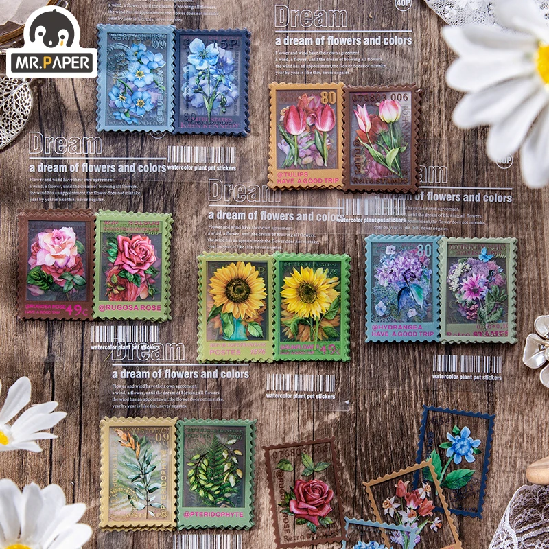 Mr.Paper Flower Post Dream Series PET прозрачные штампы креативные наклейки пуля Дневник