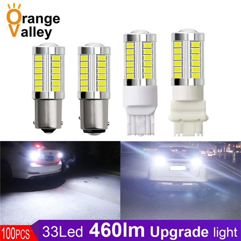 100 шт. P21W 1156 BA15s 33 светодиодный 5630 SMD светильник ние передние указатели поворота s
