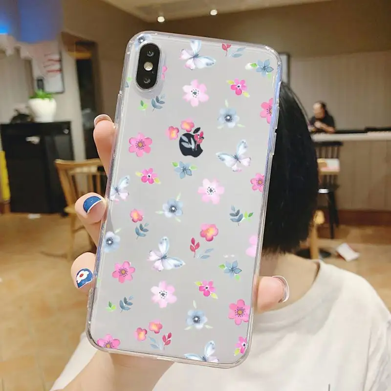 

fashion Retro flower Vintage rose Phone Case Transparent soft For iphone 5 5s 5c se 6 6s 7 8 11 12 plus mini x xs xr pro max