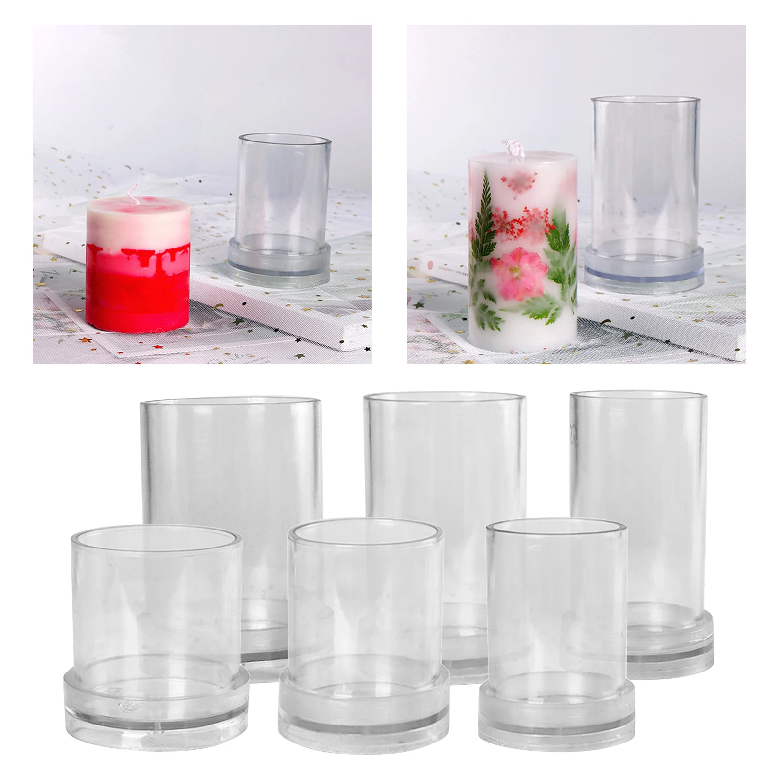

Candle Mold Cylinder Aromatherapy Soy Wax Candle Mold Plastic Candle Making Molds for Soap Candle Making