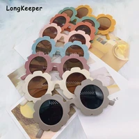 2021 new sun flower round cute kids sunglasses uv400 for boy girls toddler lovely baby sun glasses children oculos de sol