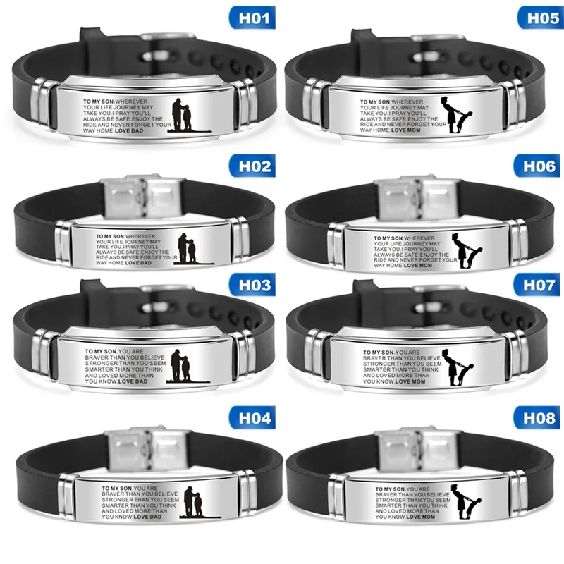 Вдохновляющие аксессуары для моего сына силиконовые браслеты из нержавеющей