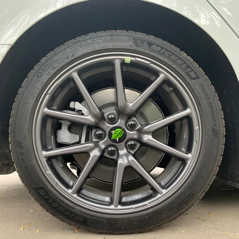 Для Tesla модель 3 X S Серебристые+ черные колпачки для центра колеса Серебристые колпачки для центра колеса из нержавеющей стали Крышка Ступицы логотип значок 4 фото