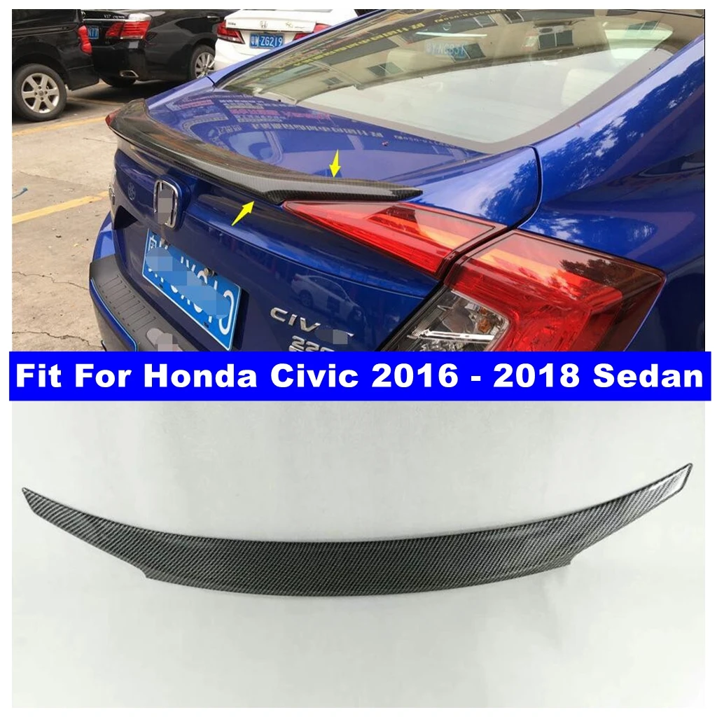 

Trunk Spoiler Rear Door Bumper Cover Decoration Trim Fit For Honda Civic 2016 2017 2018 Sedan Exterior Accessories Car-styling