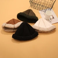 2021new winter hats unisex outdoor warm suede beret cap for men women unique brimless fur beanie hats for women felt hats women
