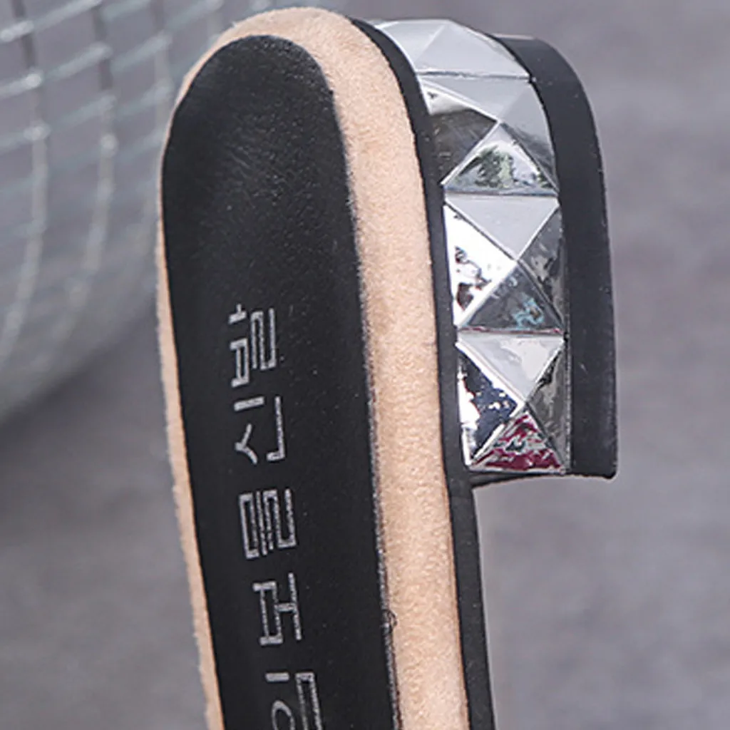 SAGACE Slippers Women Fashion Luxury 2020 Rhinestone Pointed Toe Low Heeled Hot Sale Ladies Summer Casual Beach Shoes | Спорт и