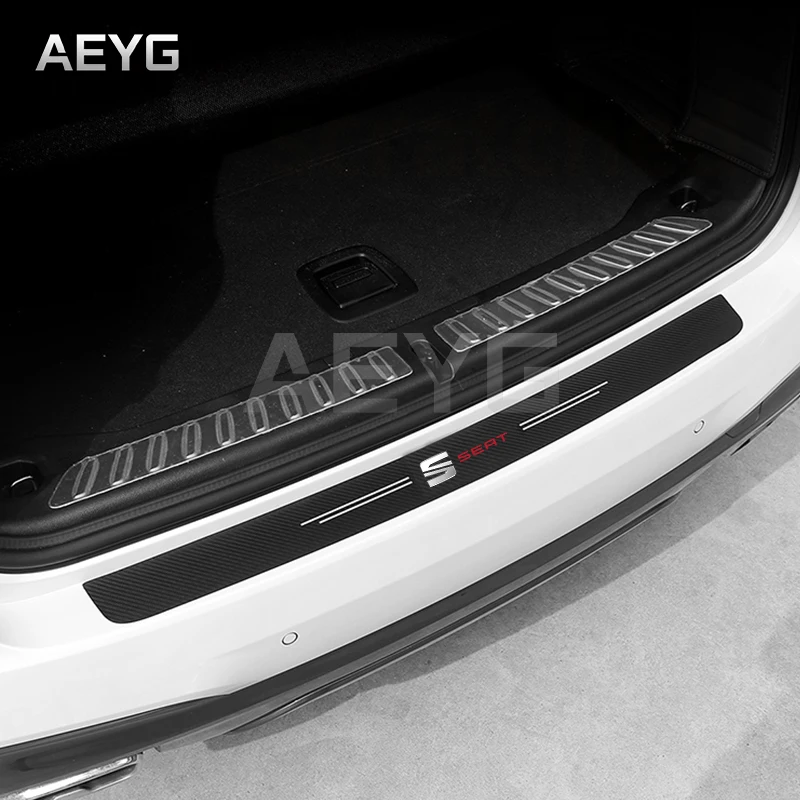 Защитные наклейки для заднего бампера автомобиля из углеродного волокна SEAT Leon