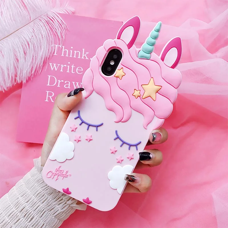 3D funda de unicornio para Huawei P30 P20 P10 P8 P Smart 2019 Y3 Y5 Y6 Y7 Y9 Pro primer 2018 de 2019