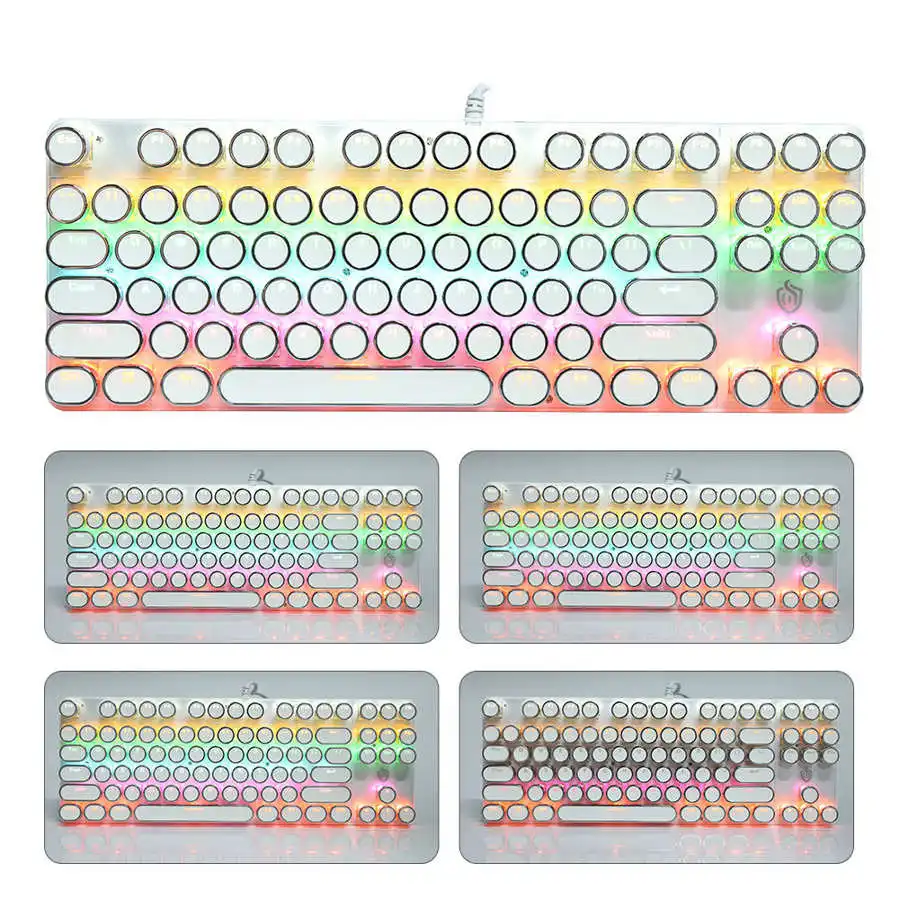 

Desktop Keyboard Punk Electroplating Luminous Character Key Button Backlight