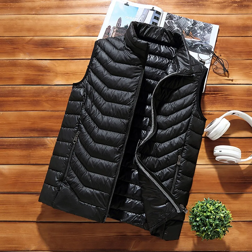 Мужской жилет с воротником стойкой мужской подкладкой легкий пуховый для мужчин