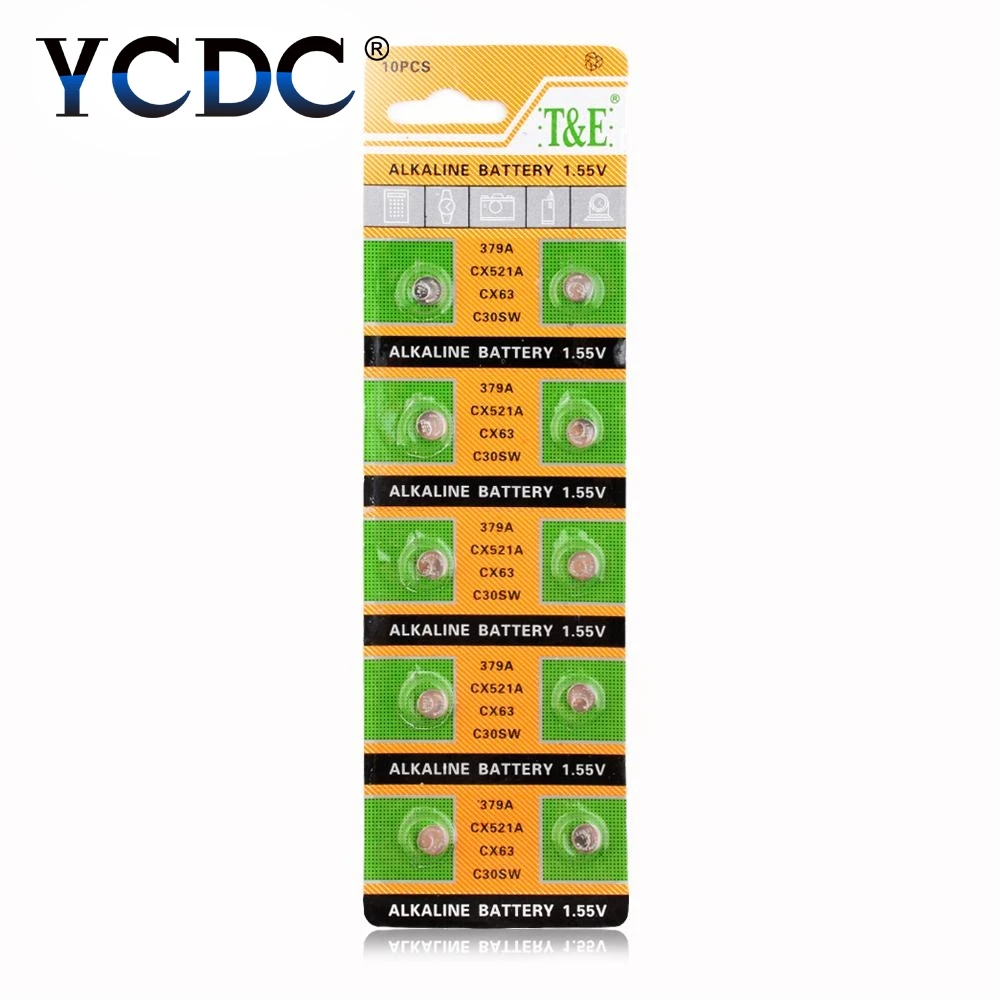 AG0 20 шт/2 карты LR69 LR521 379A Кнопочная батарея SR521SW D379 монетная щелочные батареи 1 5 V V379