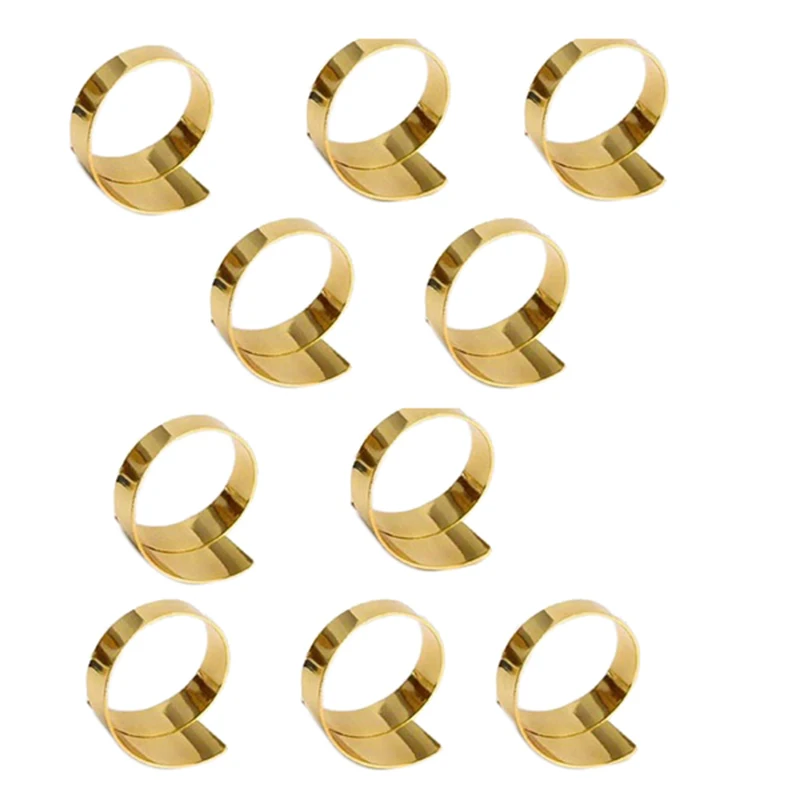 

Practical 10Pcs Simple Napkin Ring Golden Dinner Birthday Gift Wedding Decoration Tool Hotel Table Decoration Napkin Holder