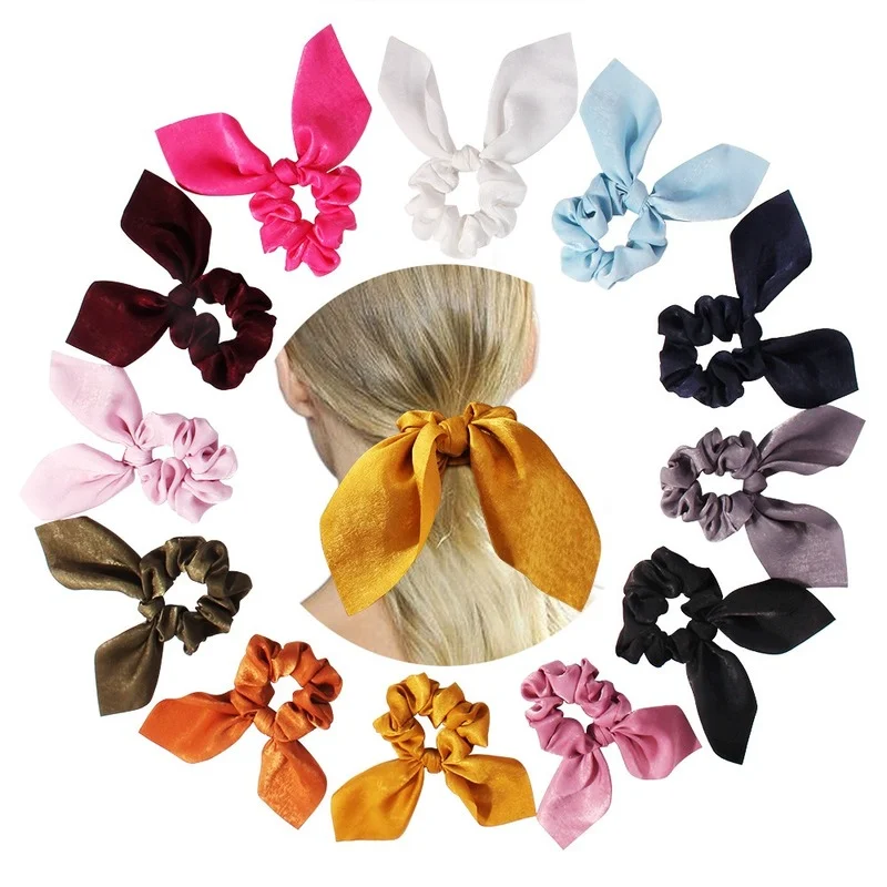 

Women's Chiffon Solid Color Hair Band Hair Band Girl Bow Elastic Hair Band Ponytail Hair Accessories