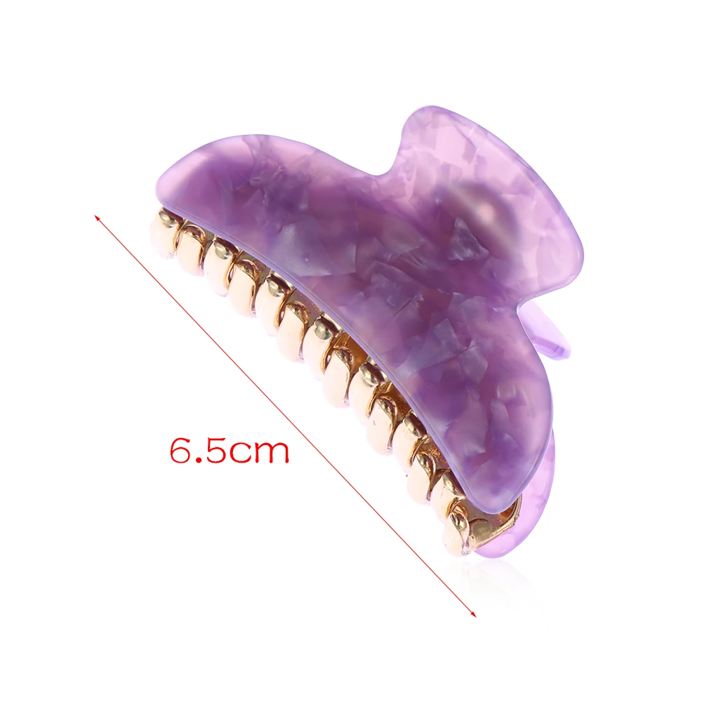 1 шт. желе Цвет Акриловые зажимы для волос Цветочный принт с золотым напылением