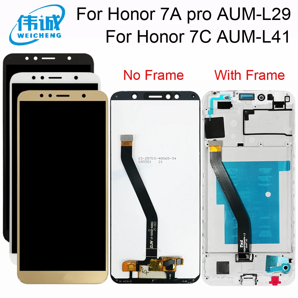 ЖК экран с дигитайзером на Huawei Honor сенсорный 5 7 дюймов рамкой для 7A Pro AUM l29 L41 L21 2018