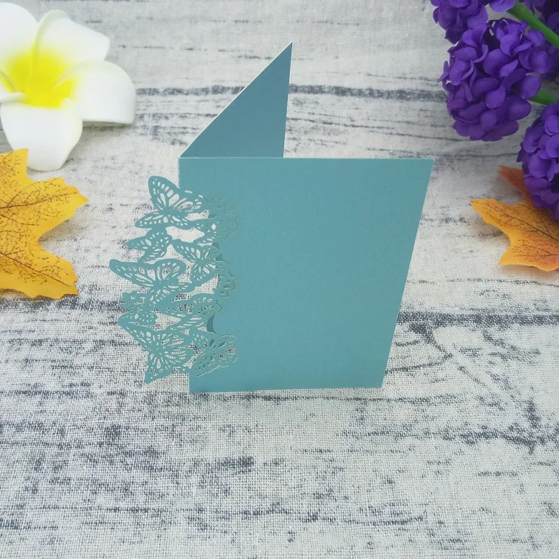 50 шт. перламутровая бумажная бирка бабочка с вырезами держатель для таблицы