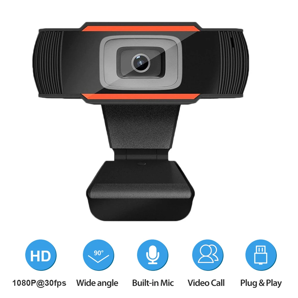 

USB Computer Webcam Full HD 1080P Webcam Camera Digital Web Cam With Micphone For Laptop Desktop PC Tablet Rotatable Camera