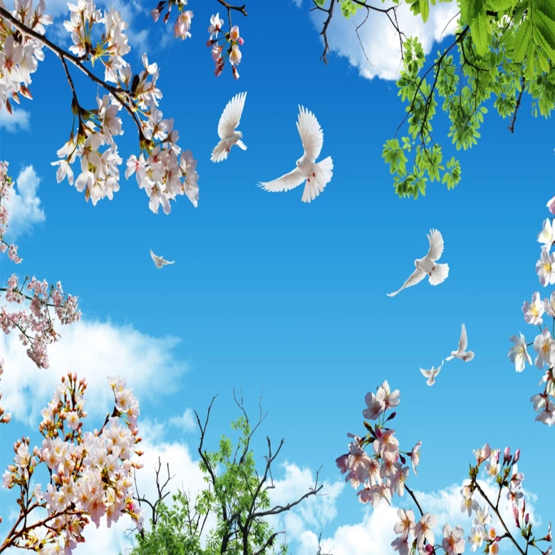 3D обои любых размеров на заказ настенные потолки с изображением синего неба