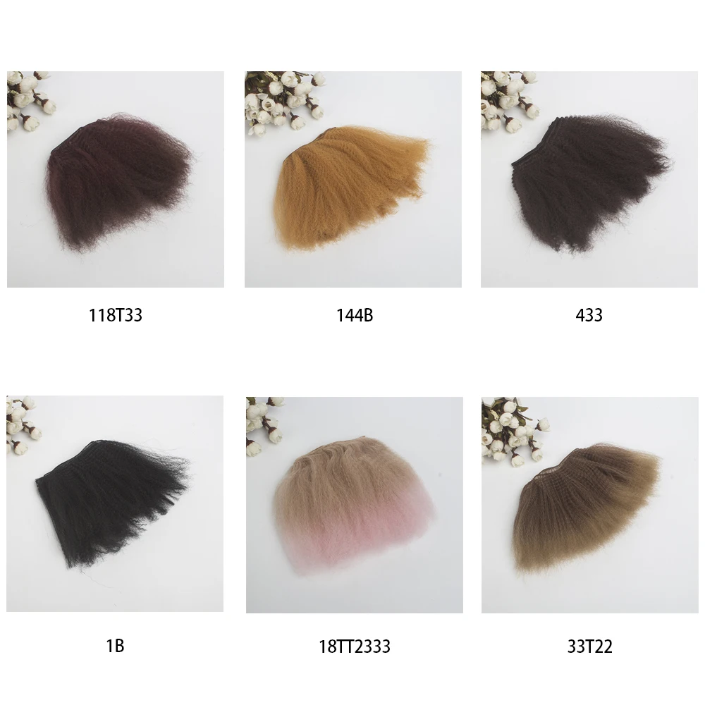 

5pcs/lot Hair Extensions Afro Wild-curl Up Doll Hair Weft in Bulk 20*100cm