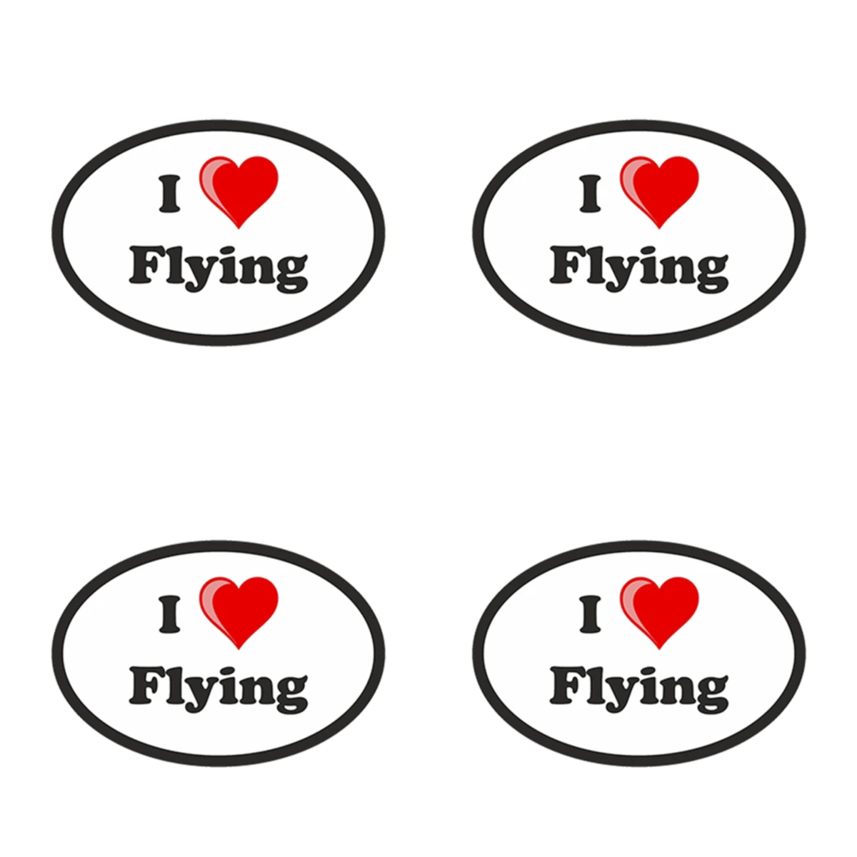 

Funny Warning Sign Stickers for Car Oval Sticker I Love Flying Decoration Vinyl Decal Stickers Car Waterproof PVC 13cm X 9.8cm