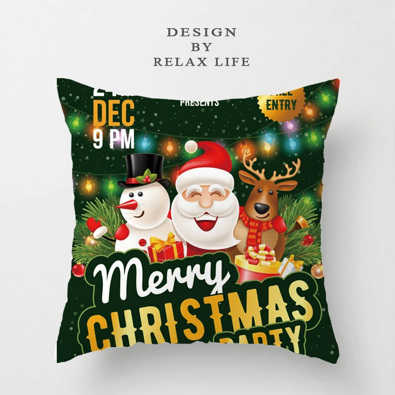

Santa Claus Sofa Cushion Cover Living Room Decoration Pillowcase 45x45cm Nap Pillowsham Baby Children Surprise Gift