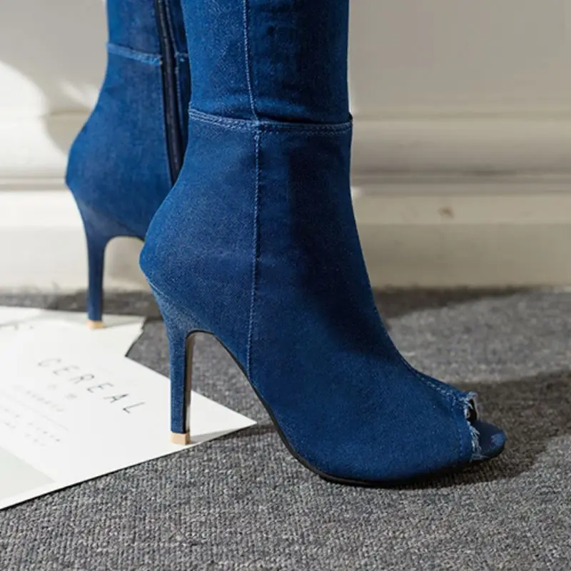 Coolcept/женские сапоги до бедра Сезон осень-зима Обувь с открытым носком Женские