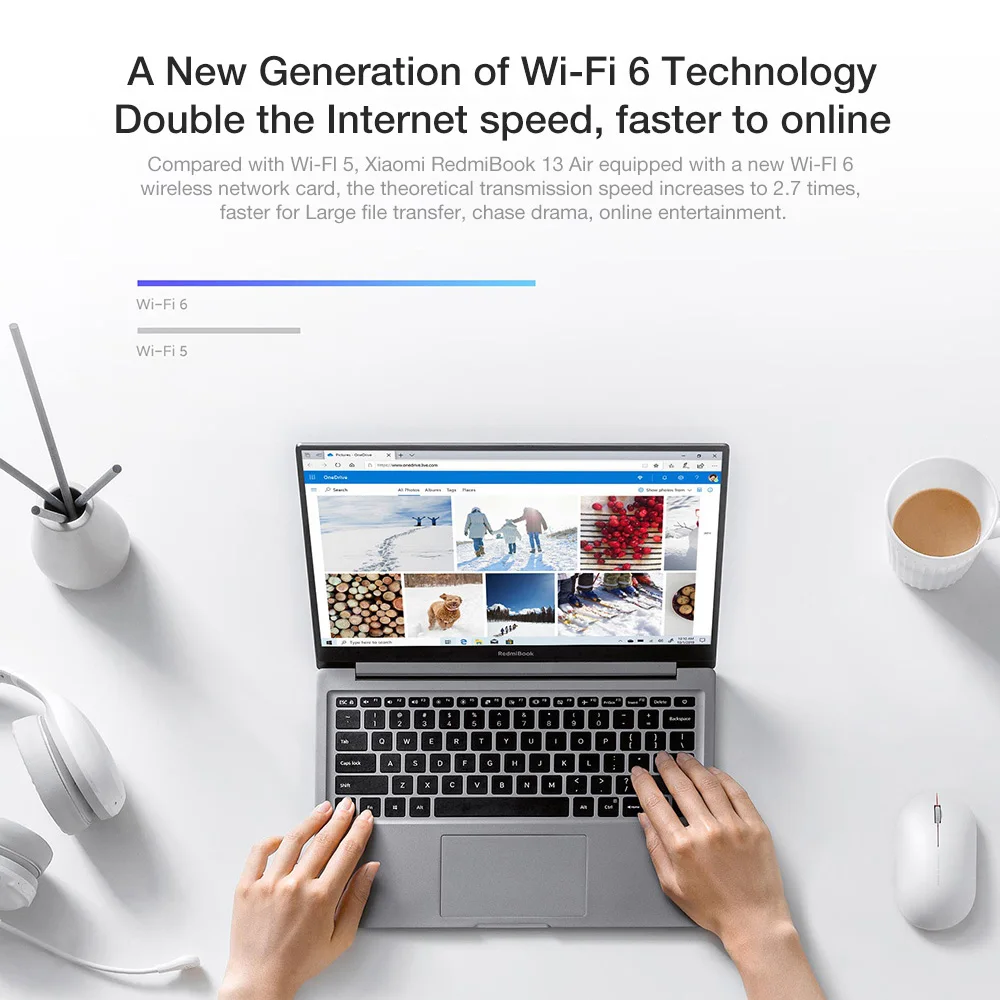 Ноутбук Xiaomi RedmiBook Air 13 3 дюйма I7 / I5 8 ГБ 16 ОЗУ 512 SSD WiFi 6 2560 * 1600 Высокое разрешение 10-й