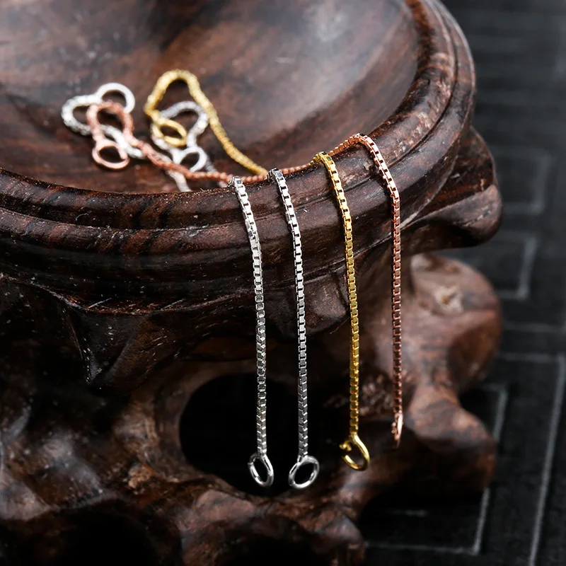 925 Sterling Silver Earring Line Connector Chains 2 3 4 5 6 7 9 10cm Dangle Ear Extension Chains With Open Rings DIY Jewelry