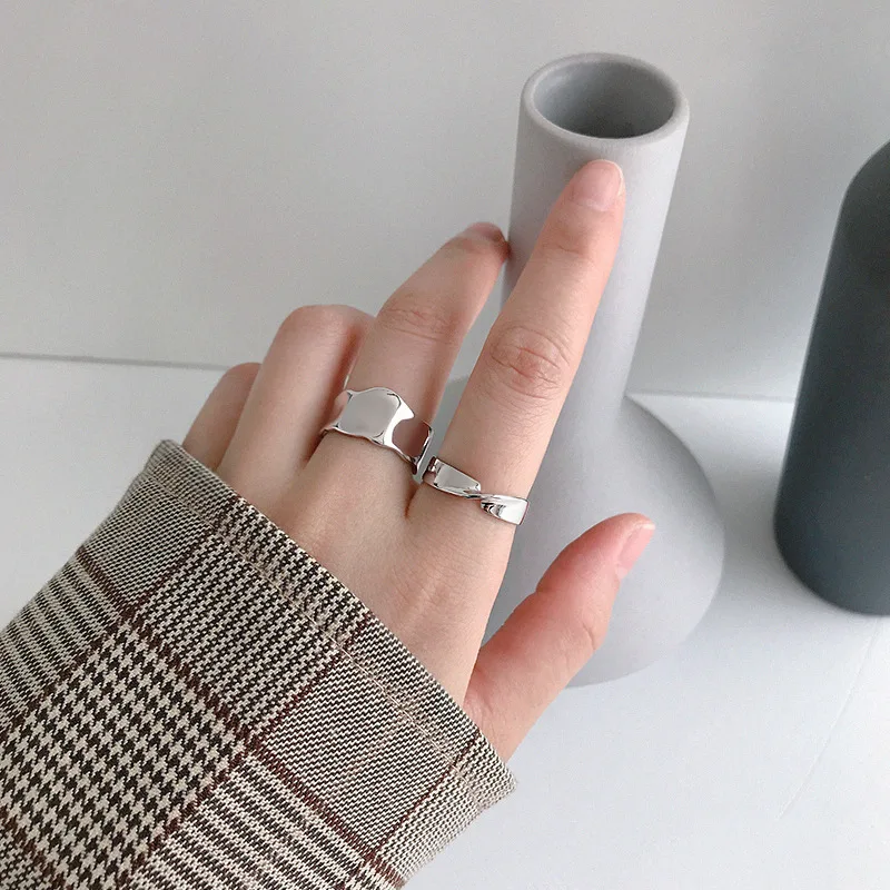 AsinLove Настоящее серебро 925 пробы 18 К золото Открытое кольцо ручная работа дизайн
