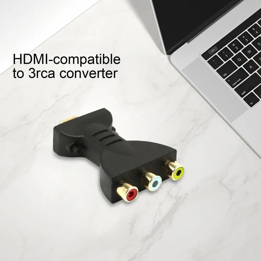 

Video Audio Adapter Gold-plated High Resolution Portable HDMI-compatible to 3 RGB RCA AV Component Converter for TV