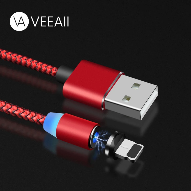 Магнитный кабель VEEAII USB Type-C Micro для Iphone 11 pro X Samsung Xiaomi мобильный телефон 1 м |