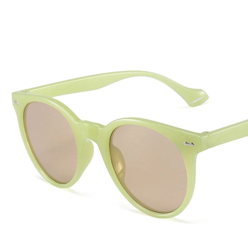 

New Retro Round Small Frame Women's Sunglasses Candy Color Rice Nail Sunglasses for Female
