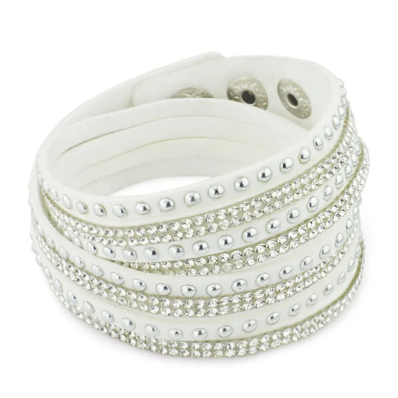 Женский кожаный браслет с двойным плетением летние браслеты бусинами из