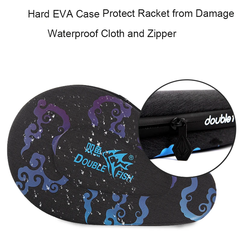 

Double Fish Red Black Carbon Fiber Table Tennis Racket FL Handle Pingpong Paddle ITTF With Waterproof EVA Hard Case Cover Bag